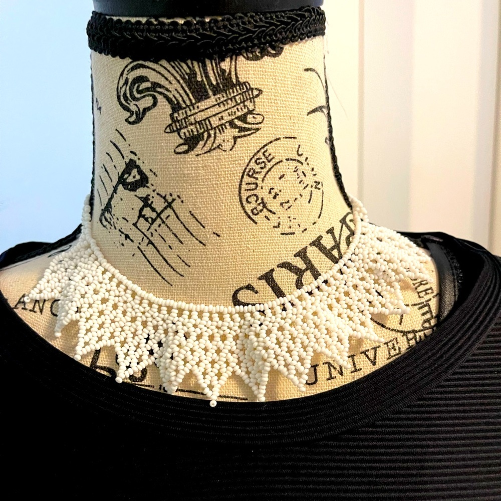 2 X 15 Handmade Necklace, Chakira Necklace, White Neckalce